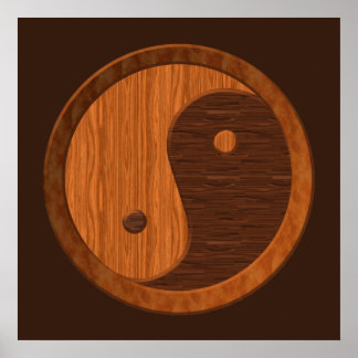 Wooden Yin Yang Poster