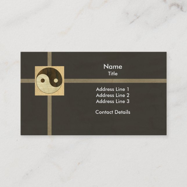 Wooden Yin Yang Symbol Business Card (Front)