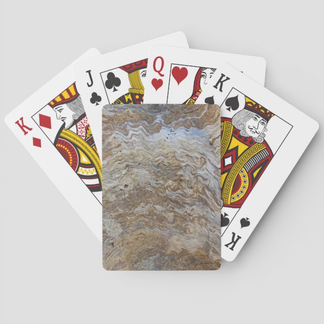 Woodgrain Brown Stripe Pattern Photo Driftwood Playing Cards (Back)