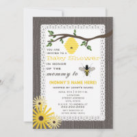 Woodgrain Inspired Honey Bee Themed Baby Shower