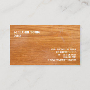 Woodgrain Oak Style Seven Line Custom  Business Card