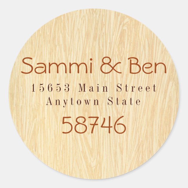 Woodgrain Sticker Label (Front)
