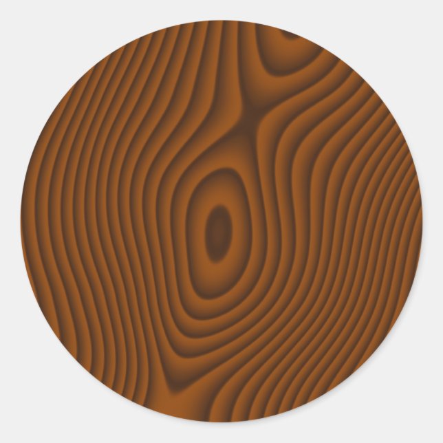 Woodgrain Textured Classic Round Sticker (Front)