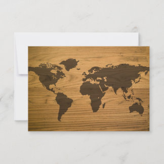 Woodgrain Textured World Map