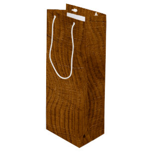 Woodgrain Wine Gift Bag