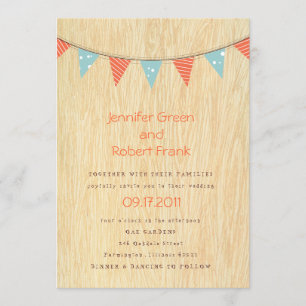 Woodgrain with Banner Invitation