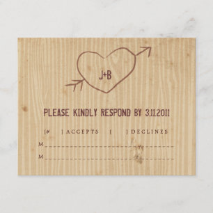 Woodgrain with Heart Response Card