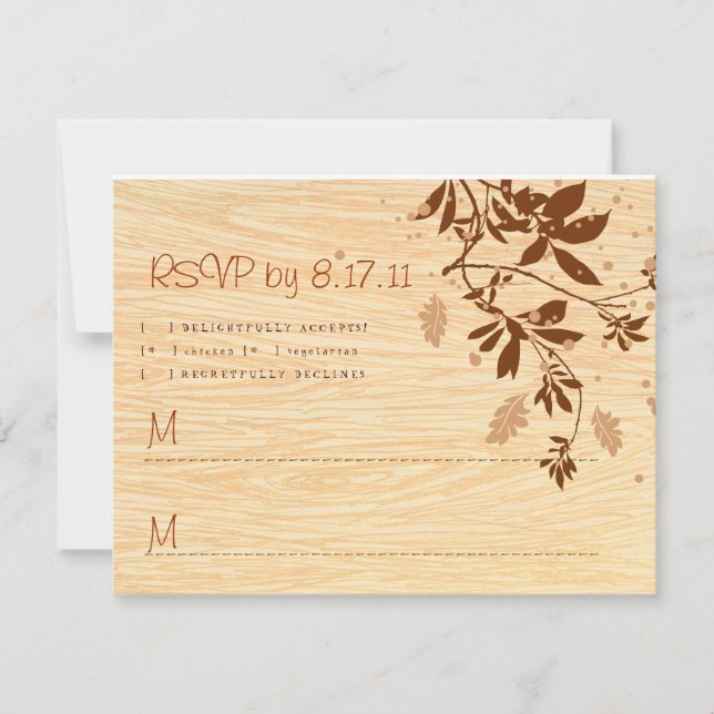 Woodgrain with Vines RSVP (Front)
