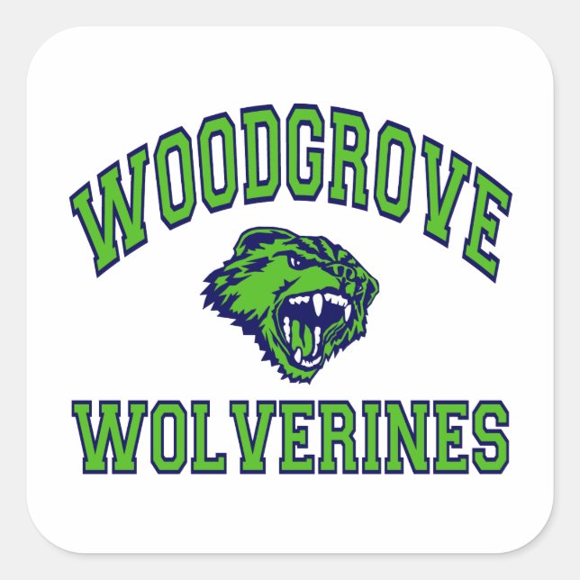 Woodgrove Wolverines Square Sticker (Front)
