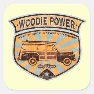 Woodie Wagon Square Sticker