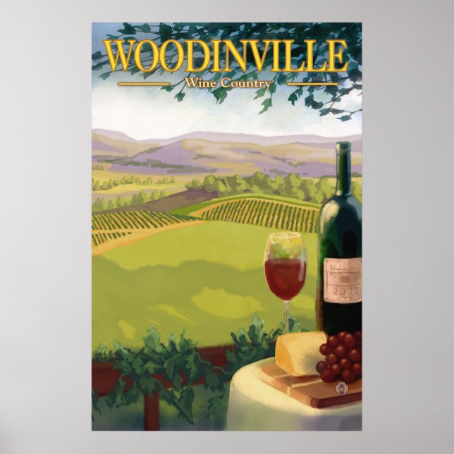 Woodinville, Washington Wine Country Travel Poster (Front)