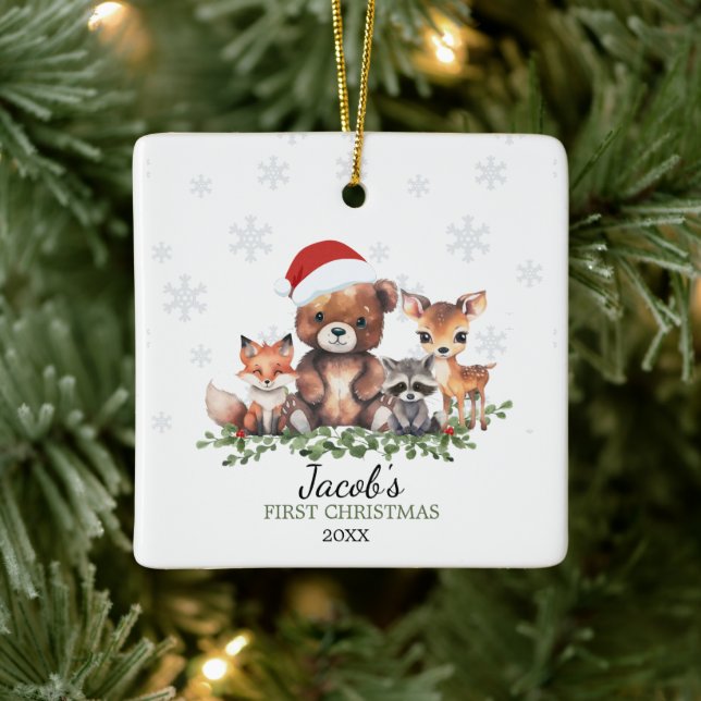 WOODLAND 1ST CHRISTMAS CERAMIC ORNAMENT (Tree)