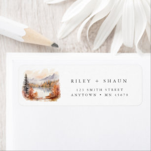 Woodland Address Label Mountains Fall Rustic