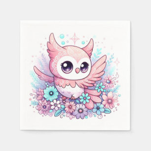 Woodland Adorable Owl Baby Shower Napkin