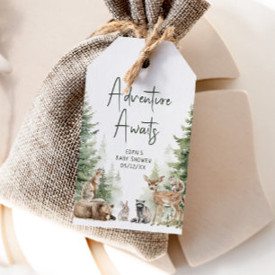 Woodland Adventure Awaits Baby Shower Thank You Gift Tags