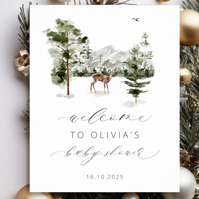 Woodland Adventure Awaits Baby Shower Welcome Poster (Creator Uploaded)