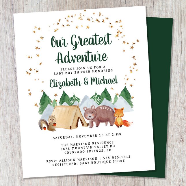 Woodland Adventure Couples Baby Shower Invitation (Creator Uploaded)