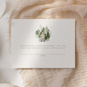 Woodland Adventure Gender Neutral Diaper Raffle Enclosure Card