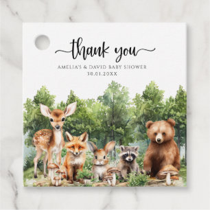 Woodland Adventure Green Forest Thank You Favour Tags