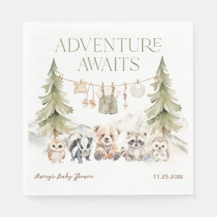 Woodland Adventure Oh Boy Baby Shower Napkin