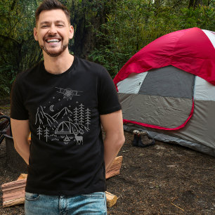Woodland Aeroplane Mountain,Pine tree,Retro,Rustic T-Shirt