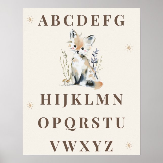 Woodland Alphabet Nursery Print (Front)