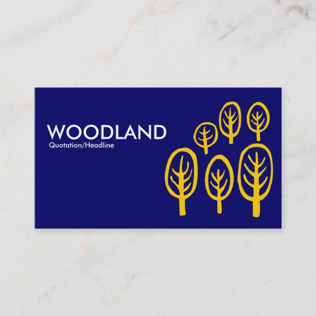 Woodland - Amber on Dark Blue Business Card (Front)