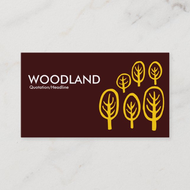 Woodland - Amber on Dark Brown Business Card (Front)