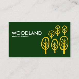 Woodland - Amber on Dark Green Business Card