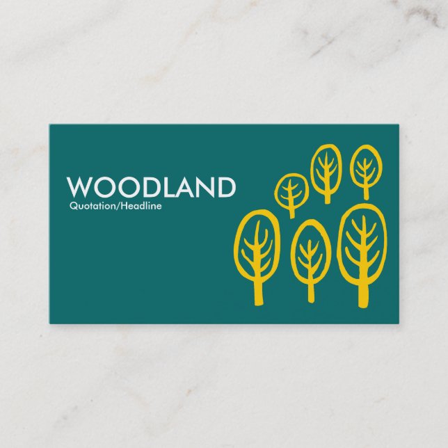 Woodland - Amber on Teal Business Card (Front)