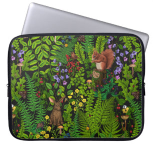 Woodland amimals and plants laptop sleeve