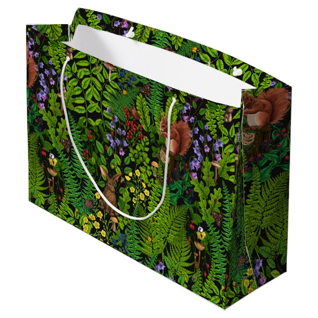 Woodland amimals and plants large gift bag (Back Angled)