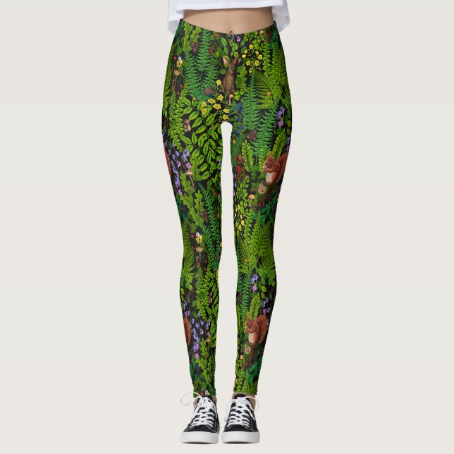 Woodland amimals and plants leggings (Front)