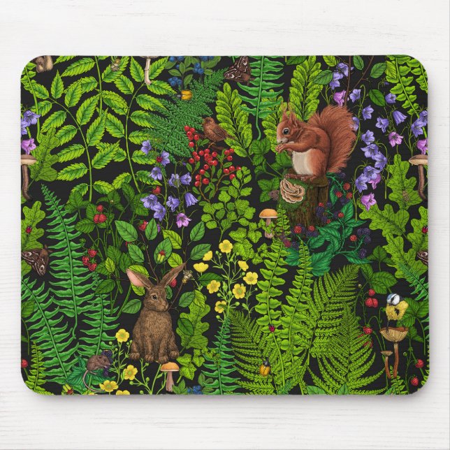 Woodland amimals and plants mouse mat (Front)