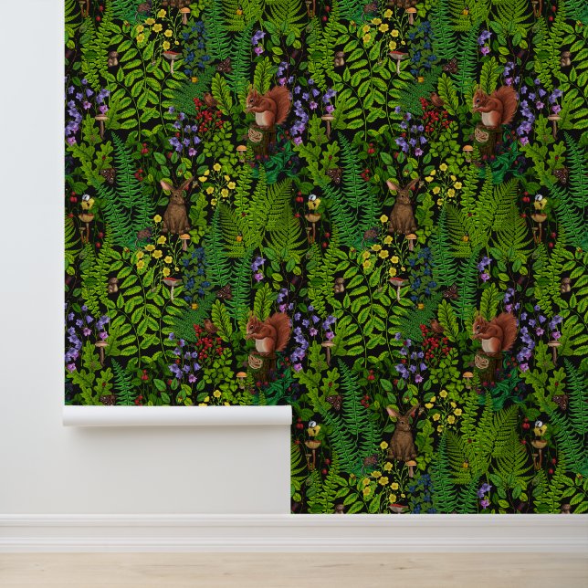 Woodland amimals and plants wallpaper (Application)