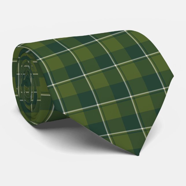 Woodland and Evergreen Plaid Neck Tie (Rolled)