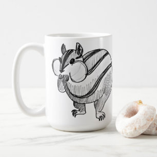 Woodland Animal Art Pencil Cute Chipmunk Coffee Mug