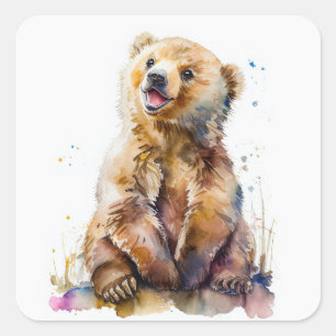 Woodland Animal   Baby Bear Sticker   Cub Sticker