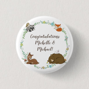 Woodland Animal Baby Shower 3 Cm Round Badge