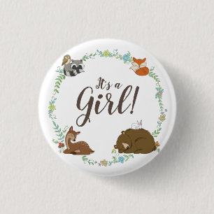 Woodland Animal Baby Shower 3 Cm Round Badge