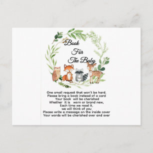 woodland animal baby shower baby book postcard