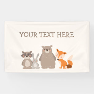 Woodland Animal Baby shower banner Forest Cute