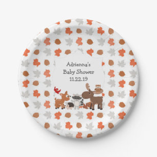 Woodland Animal Baby Shower / birthday party Paper Plate