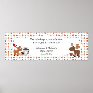 Woodland animal baby shower / birthday party poster