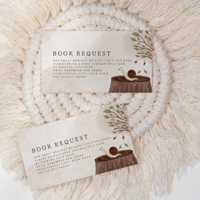 Woodland Animal Baby Shower Books for Baby Enclosure Card (Creator Uploaded)