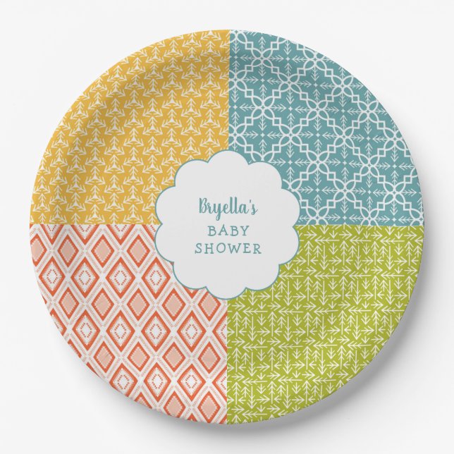 Woodland Animal Baby Shower decor Paper Plate (Front)
