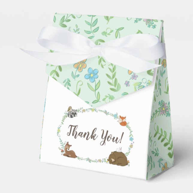 Woodland Animal Baby Shower Favour Box (Front Side)