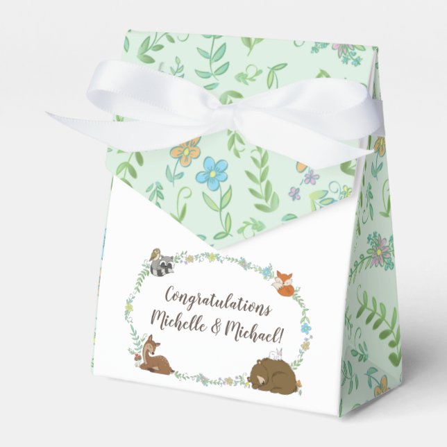Woodland Animal Baby Shower Favour Box (Front Side)