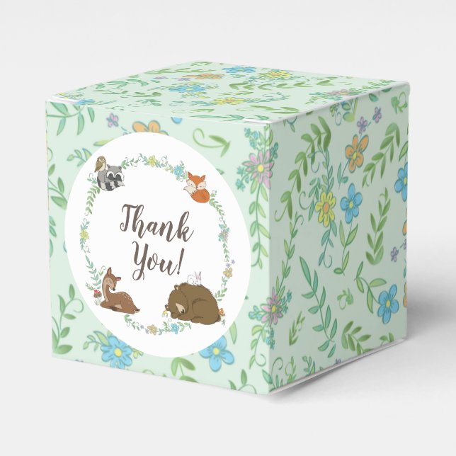 Woodland Animal Baby Shower Favour Box (Front Side)