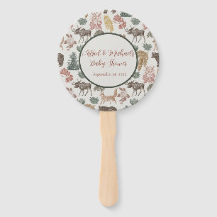 Woodland Animal Baby Shower  Hand Fan